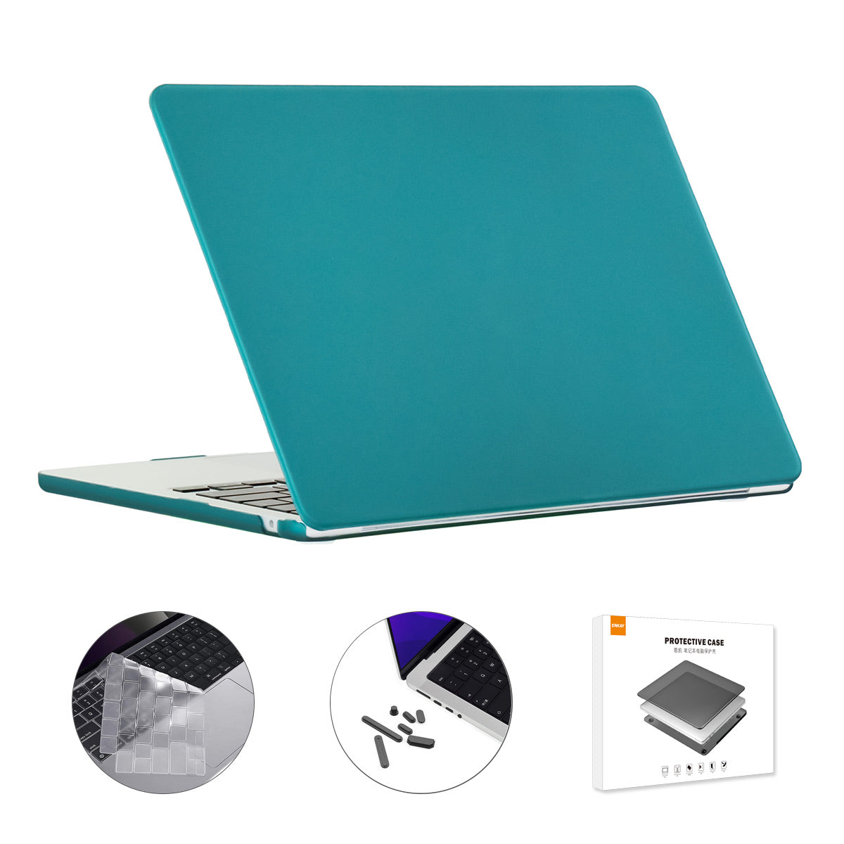 Matte Laptop Case for MacBook Air 13 inch (2022)(A2681)(EU Version) Protective Cover with TPU Keyboard Film and Anti-dust Plugs - Dark Green Matte Laptop Case for MacBook Air 13 inch (2022)(A2681)(EU Version) Protective Cover with TPU Keyboard Film and Anti-dust Plugs - Dark Green